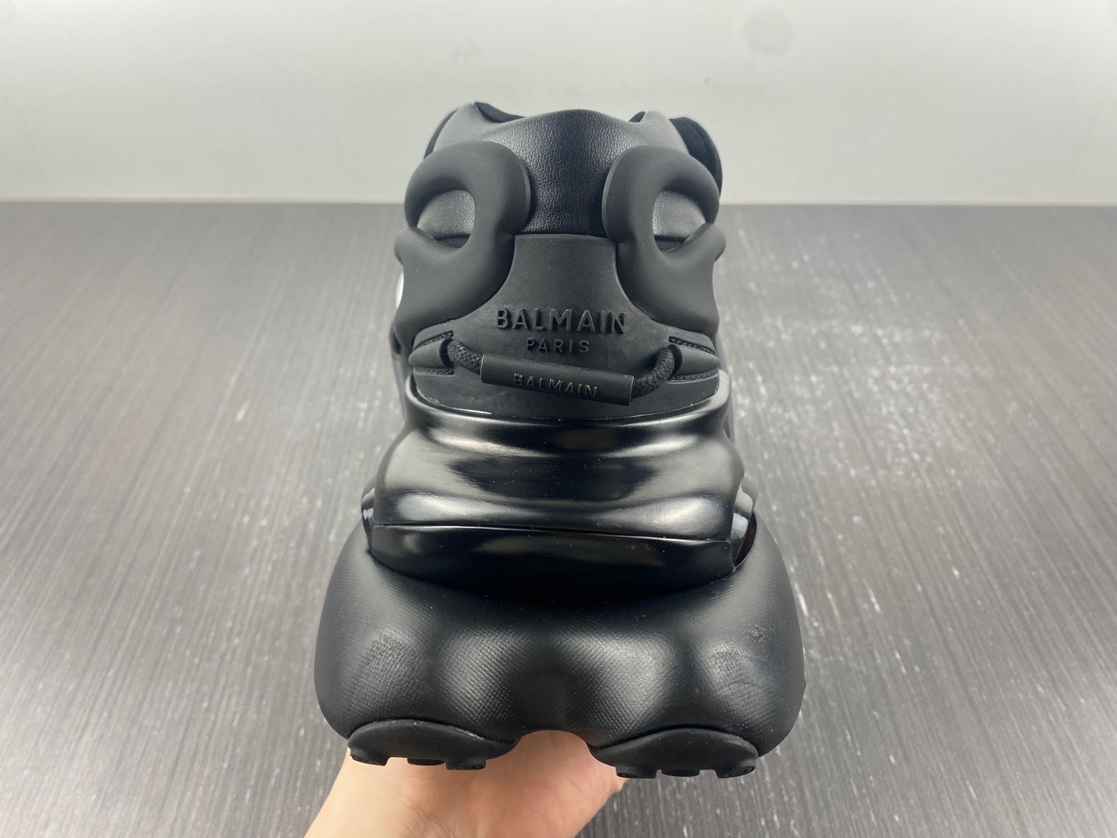 BALMAIN NEOPRENE AND LEATHER UNICORN LOW-TOP SNEAKERS