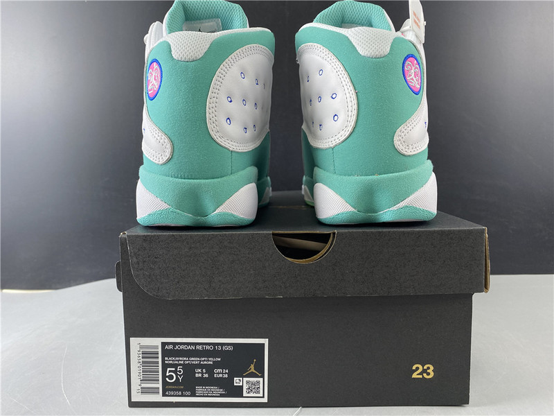 Jordan 13 Retro White Soar Green Pink (GS) 439358-100