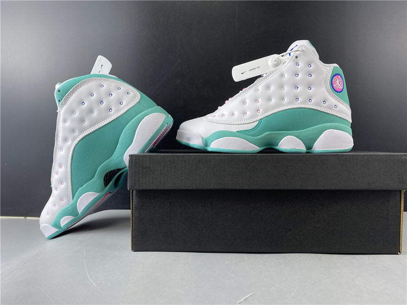 Jordan 13 Retro White Soar Green Pink (GS) 439358-100