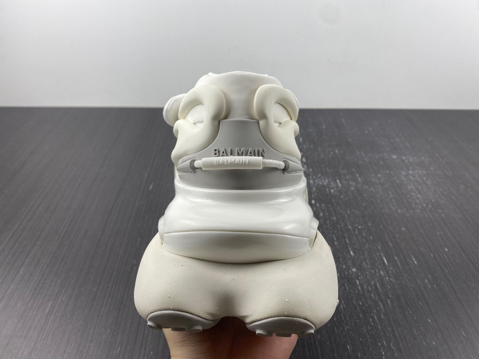 BALMAIN NEOPRENE AND LEATHER UNICORN LOW-TOP SNEAKERS