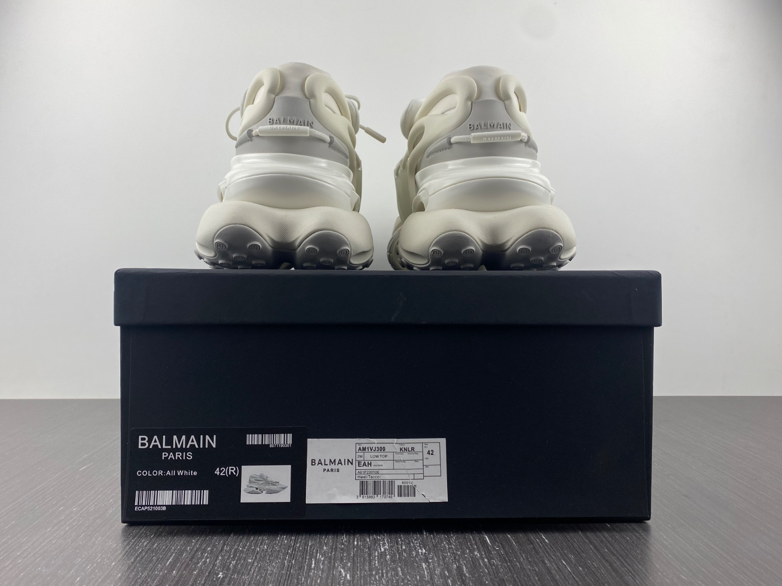 BALMAIN NEOPRENE AND LEATHER UNICORN LOW-TOP SNEAKERS