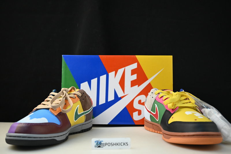 nike dunk low "what the S*per mario" custom dh0952 100