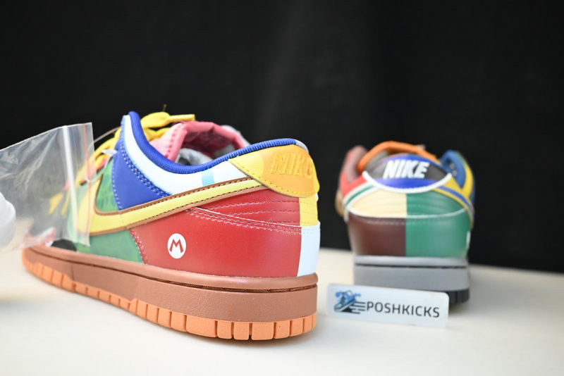 nike dunk low "what the S*per mario" custom dh0952 100