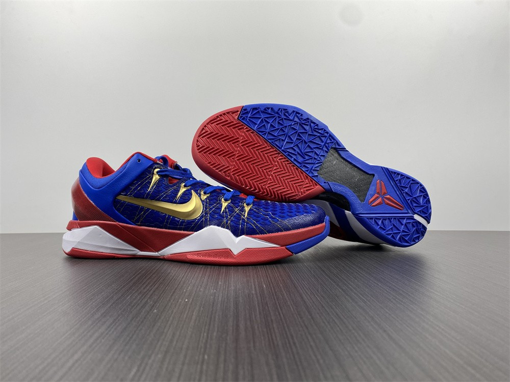 NIKE ZOOM KOBE VII RLX RED BLUE METALLIC GOLD 488371-406