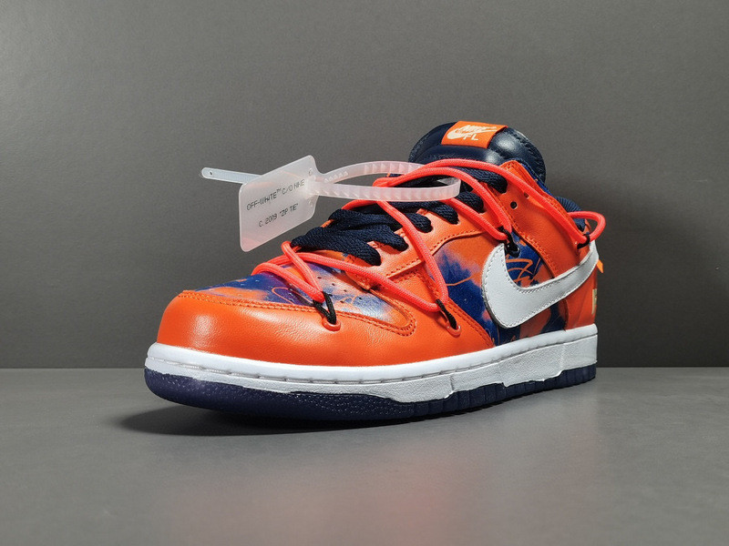 OW X FUTURA X NIKE SB DUNK LOW FLURO ORANGE/BLUE DD0856-801