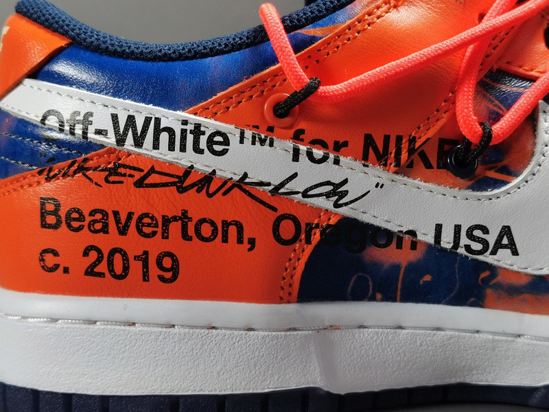 OW X FUTURA X NIKE SB DUNK LOW FLURO ORANGE/BLUE DD0856-801