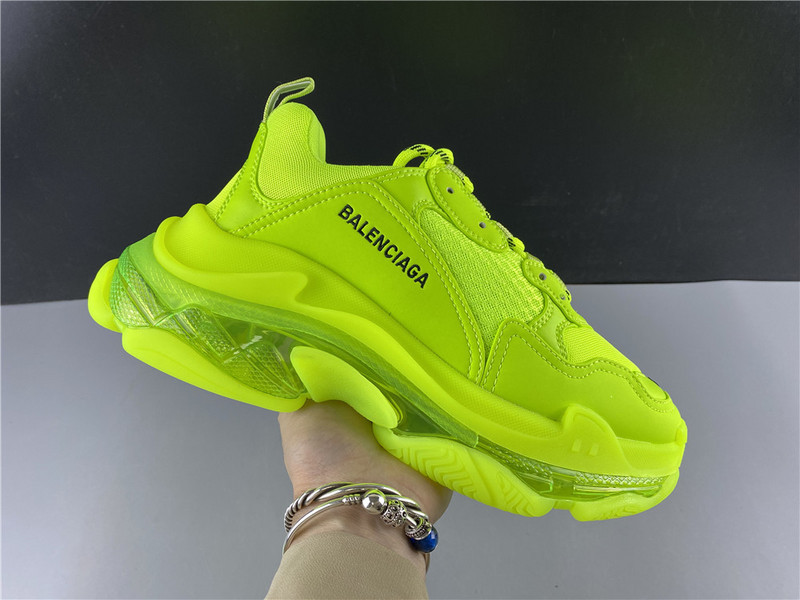 Ba*len*cia*ga triple s trainers clear sole flourescent green 541624 w2ff1 3720