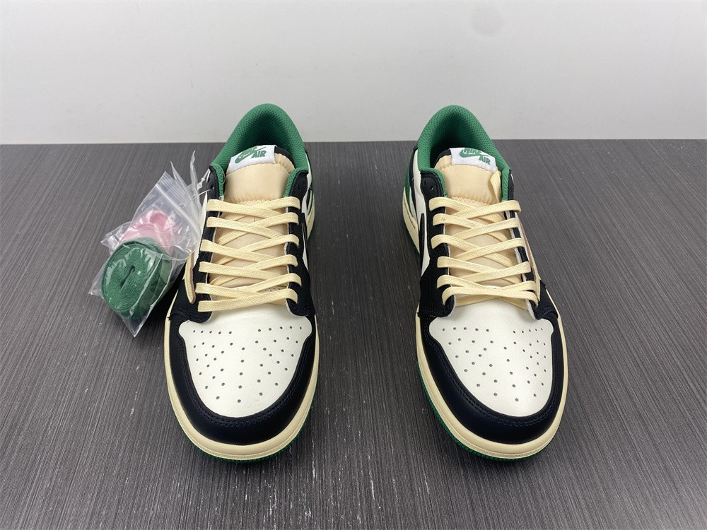 Fragment Design x Travis Scott x Air Jordan 1 Retro Low Green Black White DM7866-128