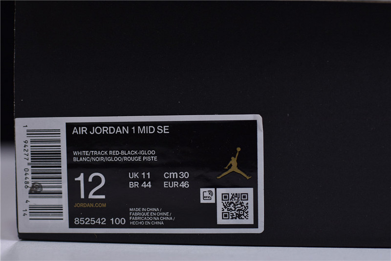 NK Air Jordan 1 Mid SE"Track Red/Union"AJ1 852542-100