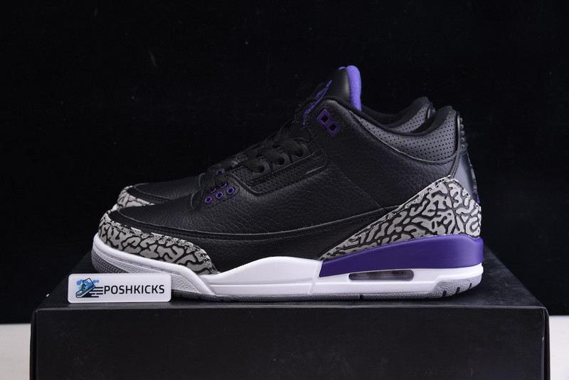 Jordan 3 Retro Black Court Purple CT8532-050