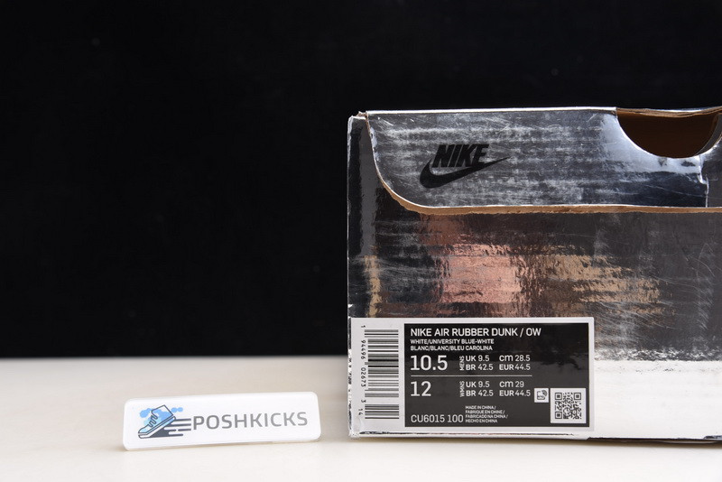 OW x Nike Air Rubber Dunk “University Blue ”CU6015-700
