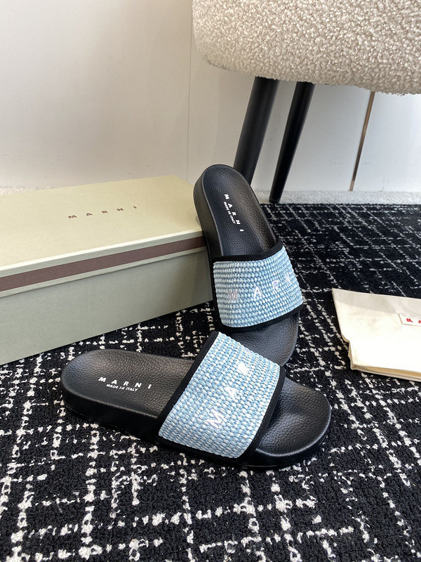MARNI EMBROIDERED-LOGO SLIDES