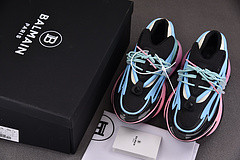 BALMAIN NEOPRENE AND LEATHER UNICORN LOW-TOP SNEAKERS