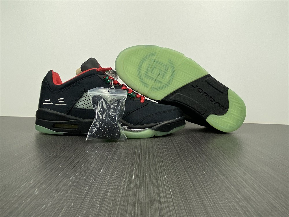 Air Jordan 5 Low Black Green Red DM4640-036