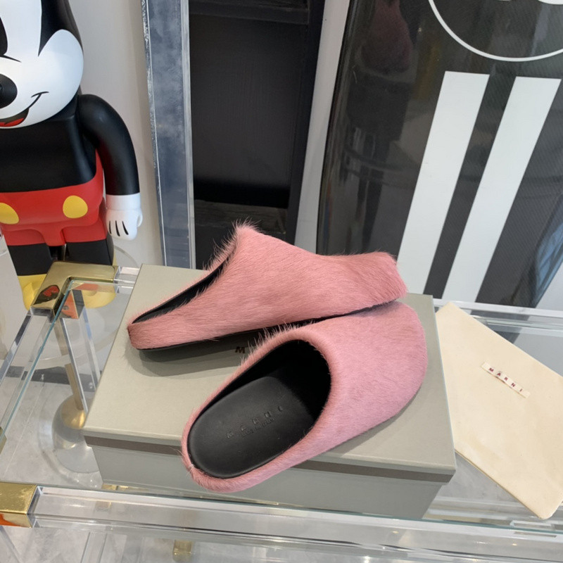 MARNI Bright pink Fussbett Sabot Loafers