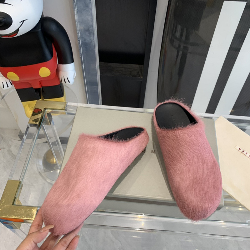 MARNI Bright pink Fussbett Sabot Loafers