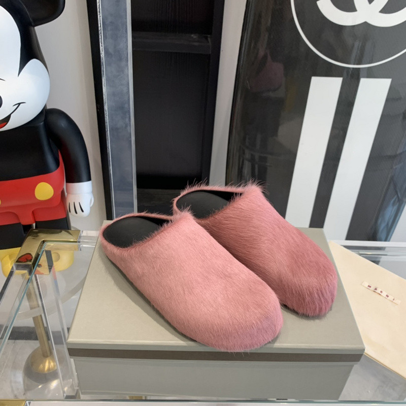 MARNI Bright pink Fussbett Sabot Loafers
