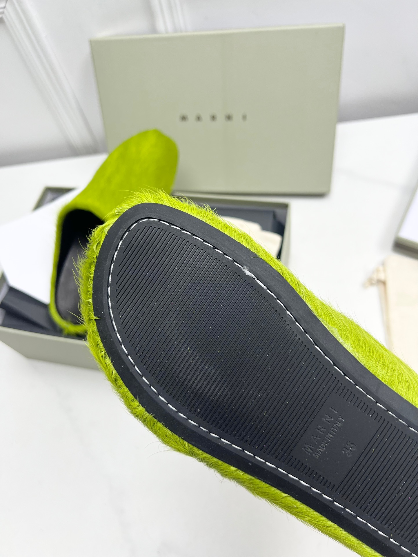 MARNI GREEN FUSSBETT SABOT LOAFERS