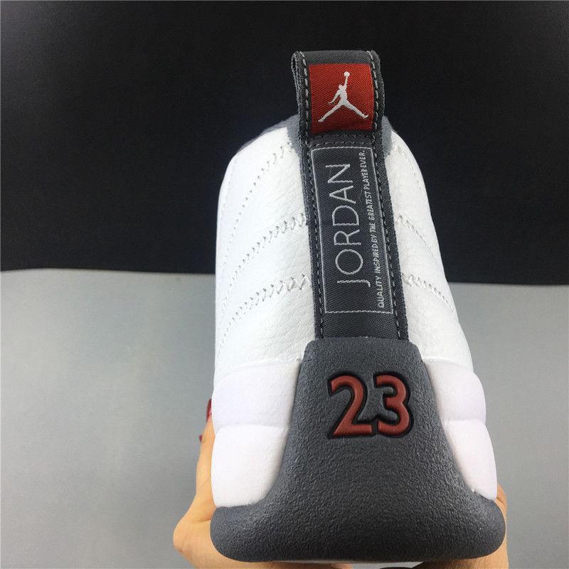 Air Jordan 12 GS White and Dark Grey 153265-160