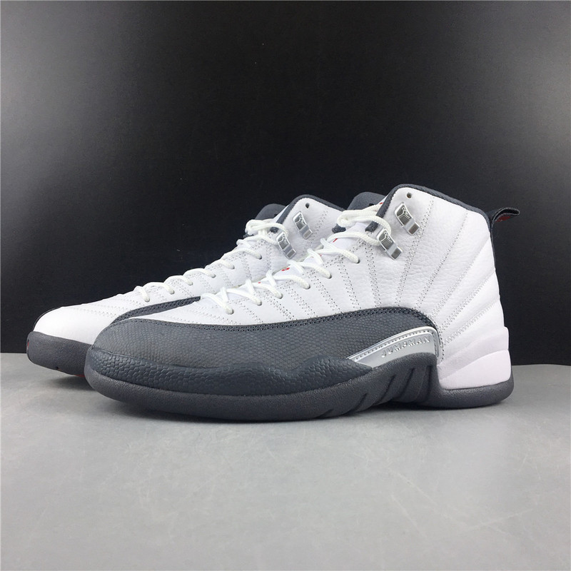 Air Jordan 12 GS White and Dark Grey 153265-160