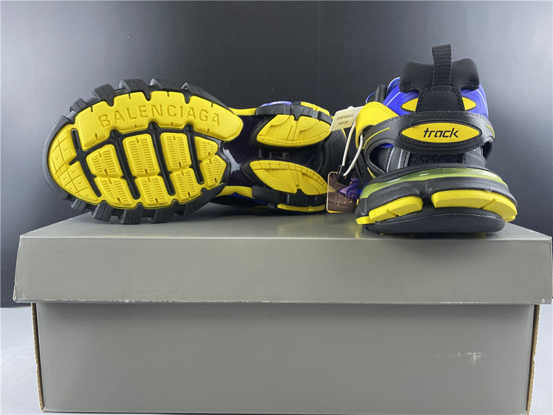 Ba*len*cia*ga tess s. gomma trek low top sneakers (black blue and yellow) 542023 w1gb1 1121